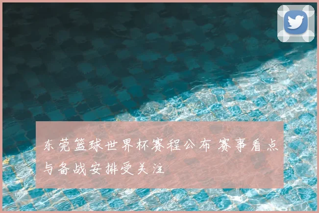 东莞篮球世界杯赛程公布 赛事看点与备战安排受关注